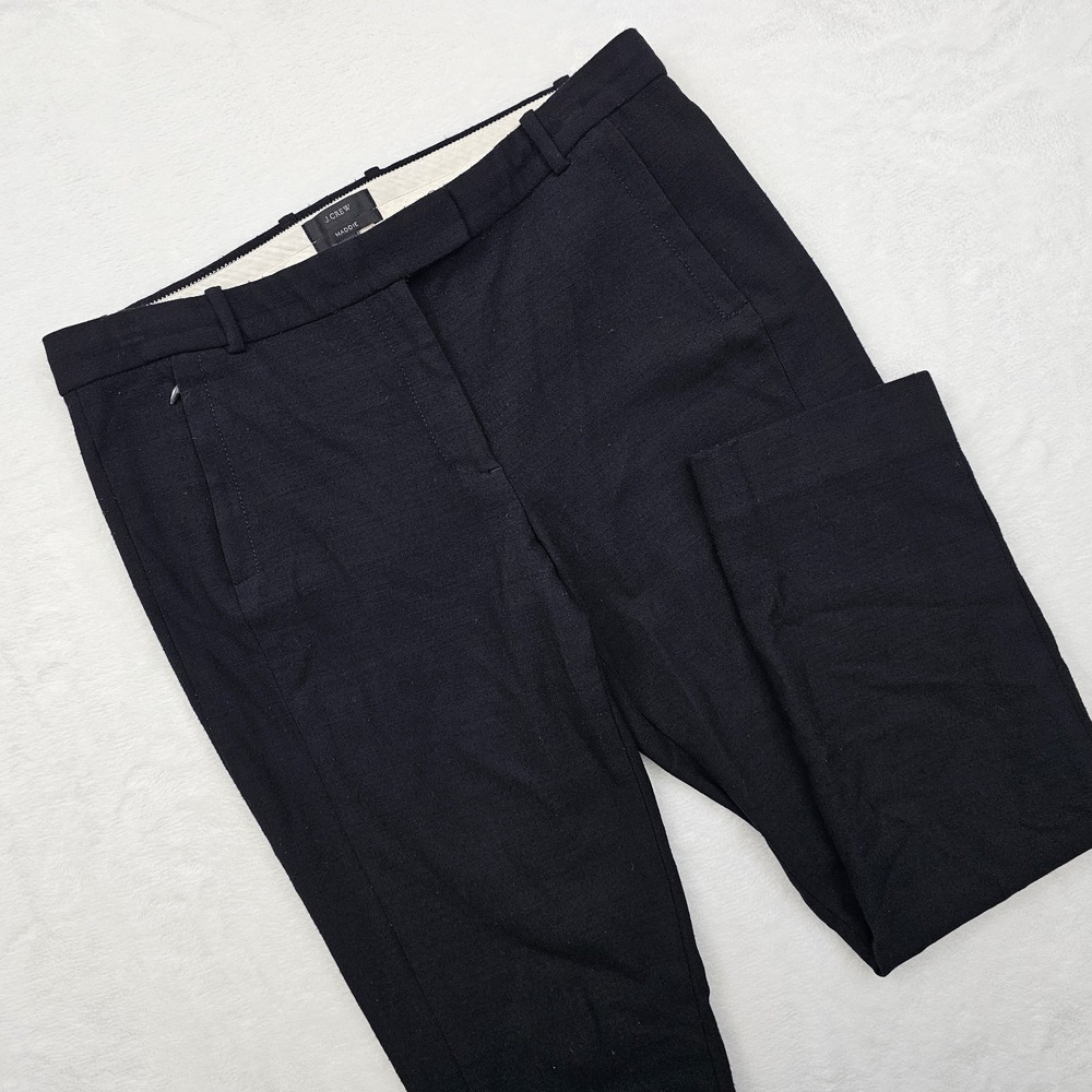 J. Crew Womens 12 Maddie Wool Career Dress Pants Black Trousers Preppy Business